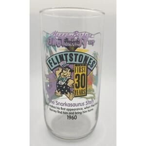 Flintstones Glass From Hardees First 30 Years! "The Snokasaurus Story-Dino" 1990